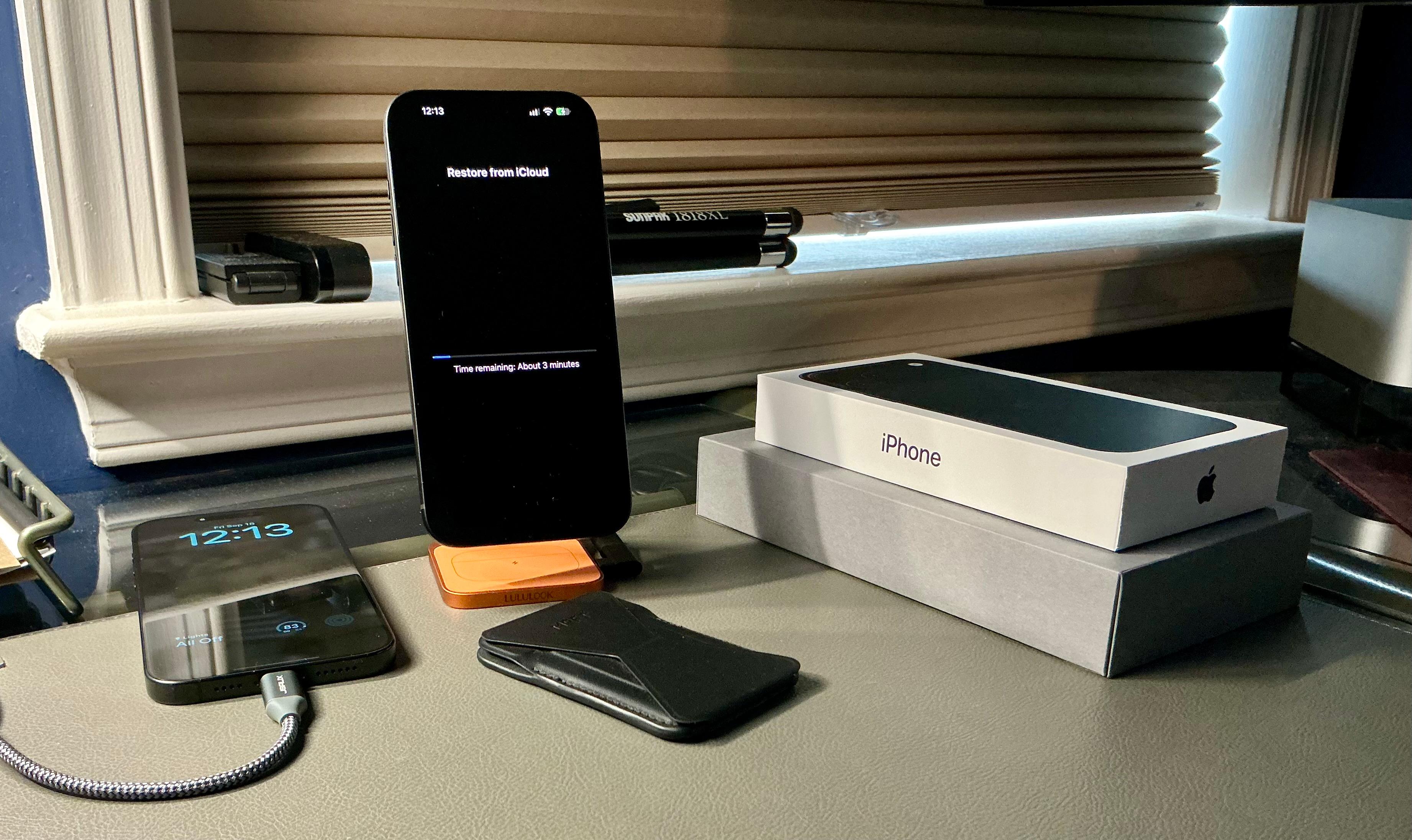 iPhone restoring after initial setup.